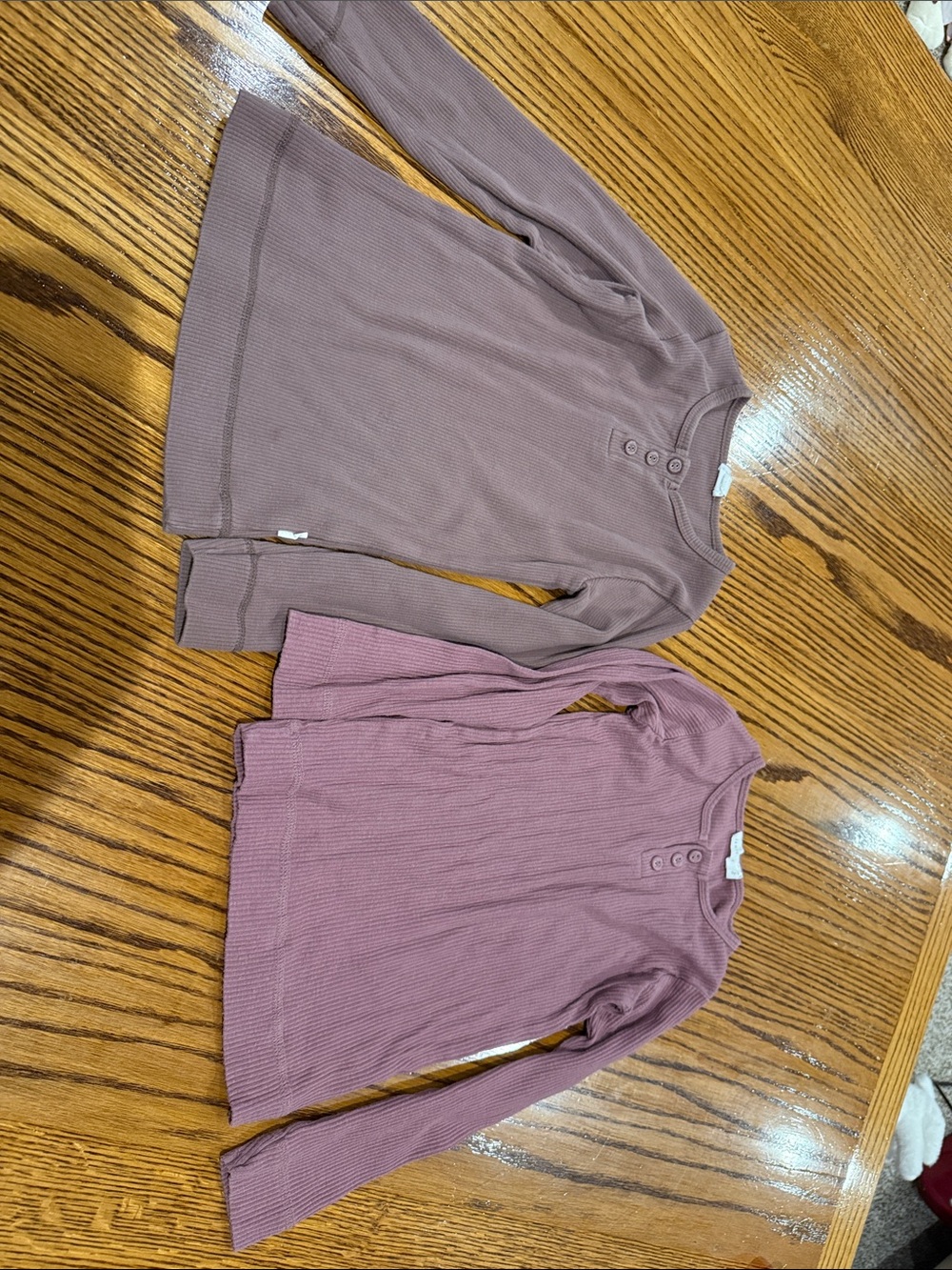 Jamie Kay Ribbed Henley Sweaters - Dusty Mauve & Plum